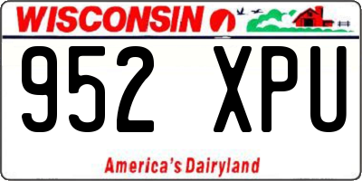 WI license plate 952XPU