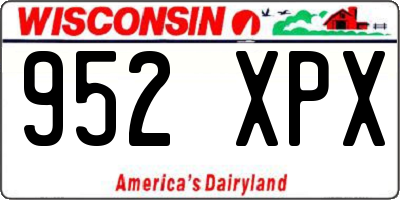 WI license plate 952XPX