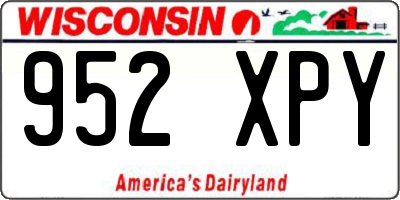 WI license plate 952XPY