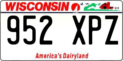 WI license plate 952XPZ