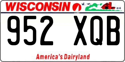 WI license plate 952XQB