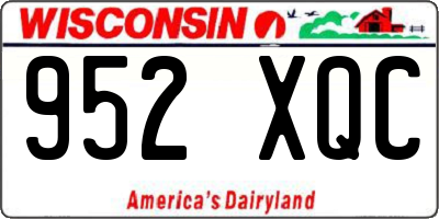 WI license plate 952XQC