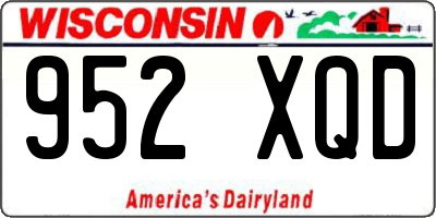 WI license plate 952XQD