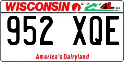 WI license plate 952XQE