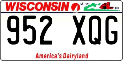 WI license plate 952XQG