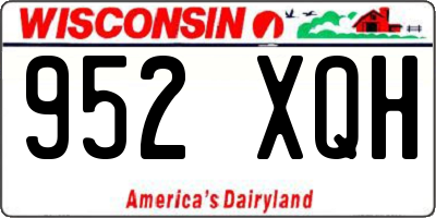 WI license plate 952XQH