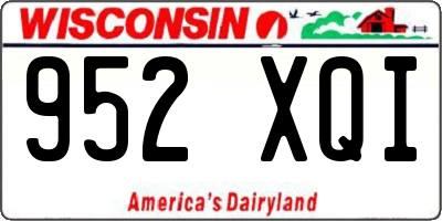 WI license plate 952XQI