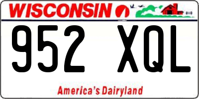 WI license plate 952XQL