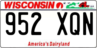 WI license plate 952XQN