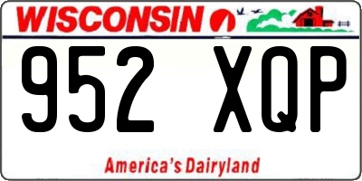 WI license plate 952XQP