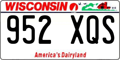 WI license plate 952XQS