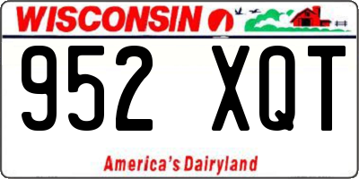WI license plate 952XQT