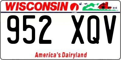 WI license plate 952XQV
