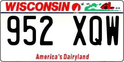 WI license plate 952XQW