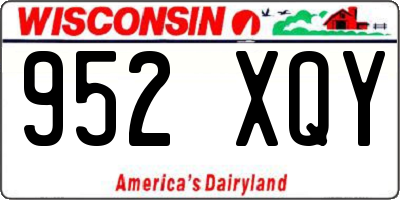 WI license plate 952XQY