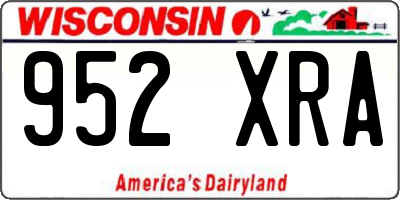WI license plate 952XRA