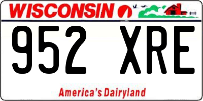 WI license plate 952XRE