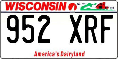WI license plate 952XRF