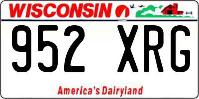 WI license plate 952XRG