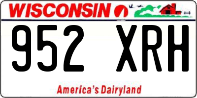 WI license plate 952XRH