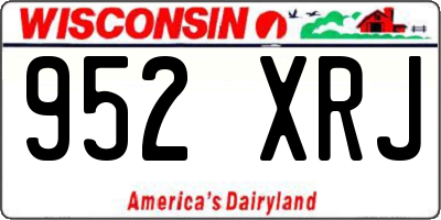 WI license plate 952XRJ