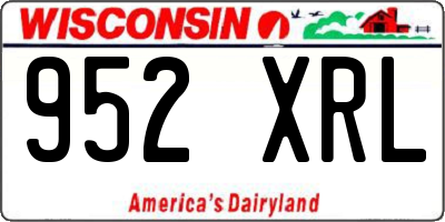 WI license plate 952XRL