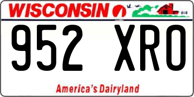 WI license plate 952XRO
