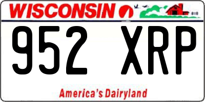 WI license plate 952XRP