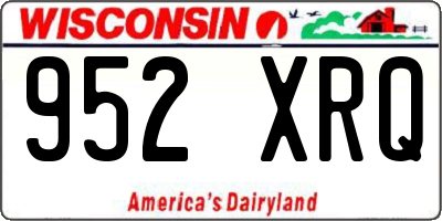 WI license plate 952XRQ