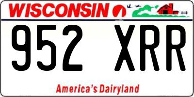 WI license plate 952XRR