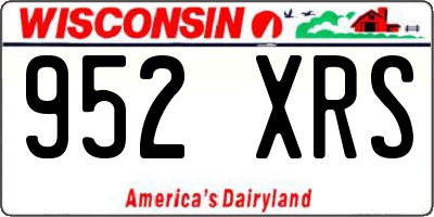 WI license plate 952XRS
