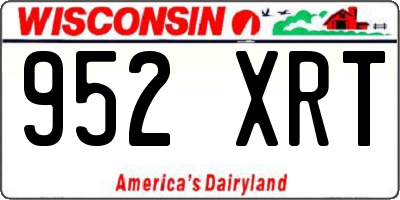 WI license plate 952XRT
