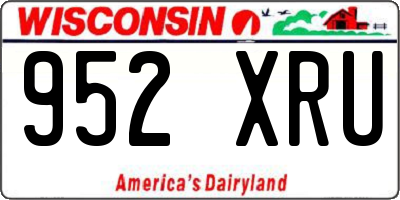 WI license plate 952XRU