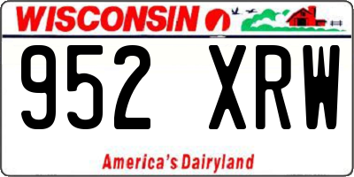 WI license plate 952XRW