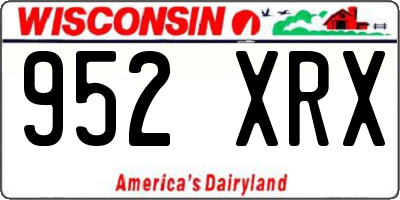 WI license plate 952XRX