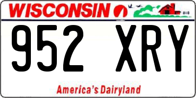 WI license plate 952XRY