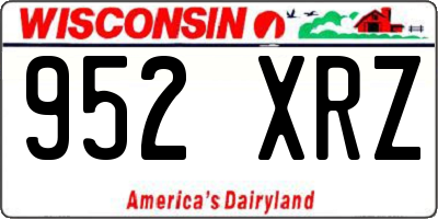 WI license plate 952XRZ
