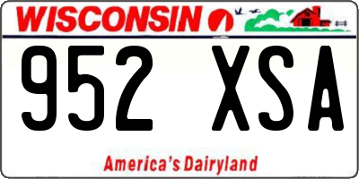 WI license plate 952XSA