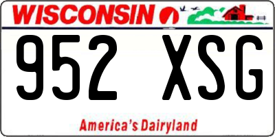 WI license plate 952XSG