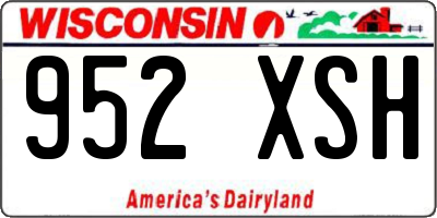 WI license plate 952XSH