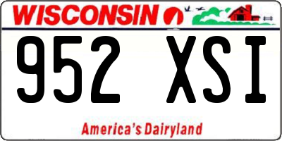 WI license plate 952XSI