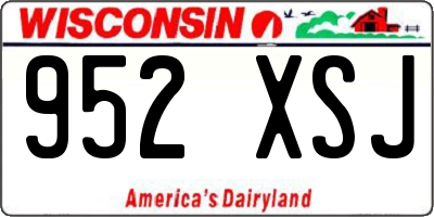 WI license plate 952XSJ