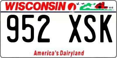 WI license plate 952XSK