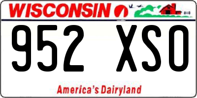 WI license plate 952XSO