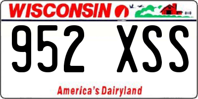 WI license plate 952XSS