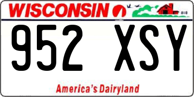 WI license plate 952XSY