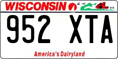 WI license plate 952XTA