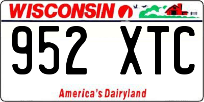 WI license plate 952XTC