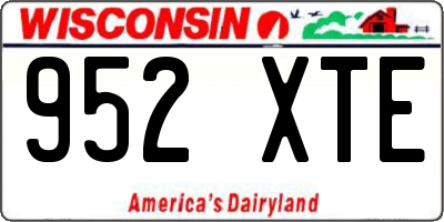 WI license plate 952XTE