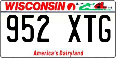 WI license plate 952XTG